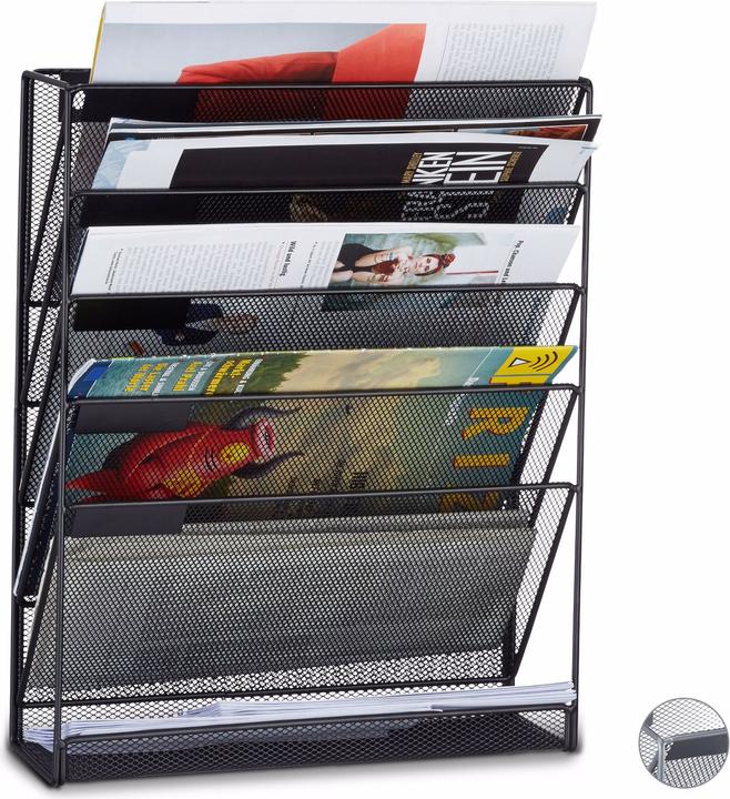 Image du produit Relaxdays Porte-revues mural (32,5 x 10,5 x 40,5 cm)
