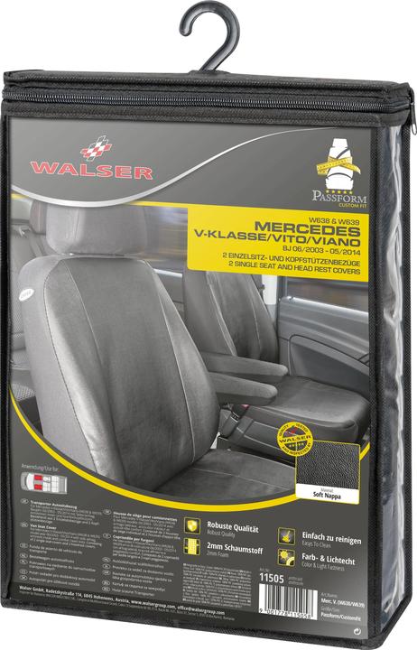 Image du produit Walser Housses de siège pour Mercedes Viano et Vito W638 & W639 pour 2 ES pour accoudoir intérieur BJ