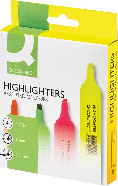 Immagine prodotto Q-Connect Evidenziatore Economia (Multicolore, 1 mm, 4 x)