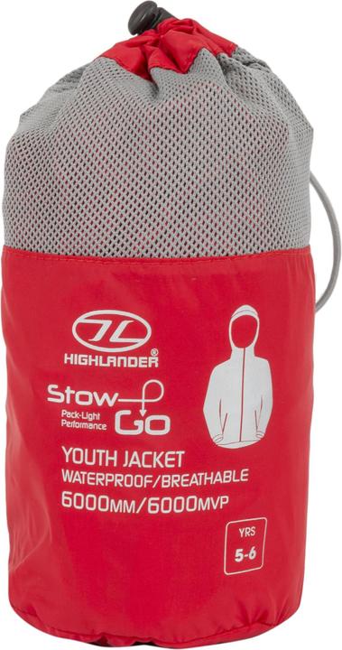 Actual product image Highlander Stow & Go Kids Red Pky Jkt - 7/8 (6 7/8)