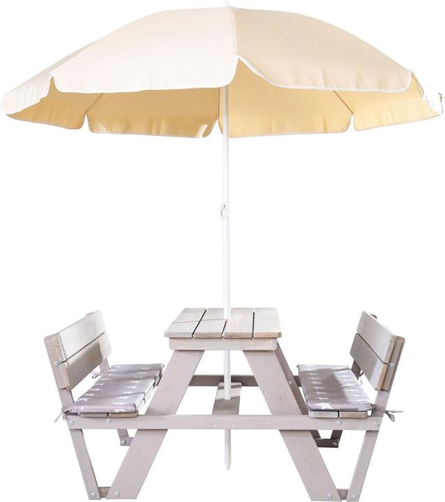 Actual product image Roba Children's seating group 'PICKNICK for 4' Outdoor +, with backrest, with umbrella set (Child seating group)