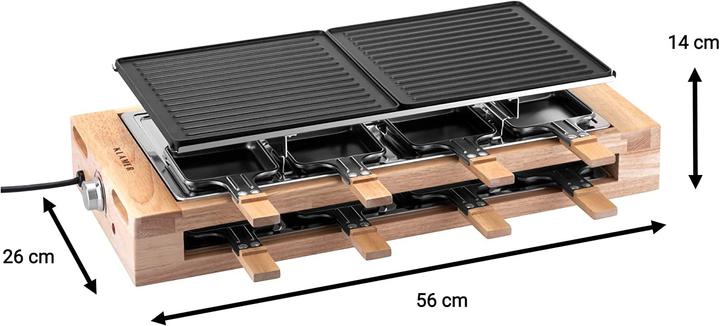 Productafbeelding KLAMER Raclette 8 Personen 1500W Raclette Grill mit Holzgestell