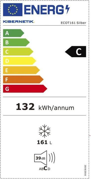 Etichetta energetica Kibernetik ECOT161 Congelatore No Frost (Struttura autonoma, 161 l)