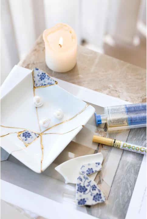Immagine prodotto Creative - Kreativ Set Kintsugi, Schale, Blau, Gold, Weiss, 1 Pck - ()