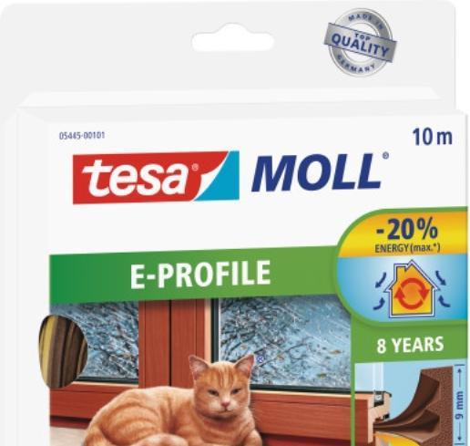 Actual product image tesa tesamoll CLASSIC E-profile window seal, rubber seal for insulation