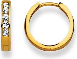 Actual product image Natsumi Schmuck Folding Creoles Yellow Gold 18K/750 with Zirconia (750/18 K Yellow gold)