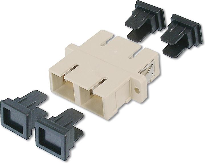 Produktbild Digitus SC / SC Duplex Kupplung Farbe grau Zirkonia Keramikhülse Kunststoffgehäuse Multimode inkl. Schrauben (Netzwerk Kupplung)