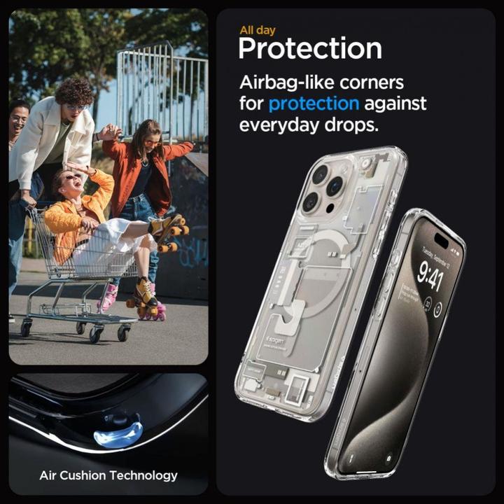 Actual product image Spigen Ultra Hybrid Zero One (MagFit) iPhone 15 Pro Max Case Natural Titanium (Apple iPhone 15 Pro Max)