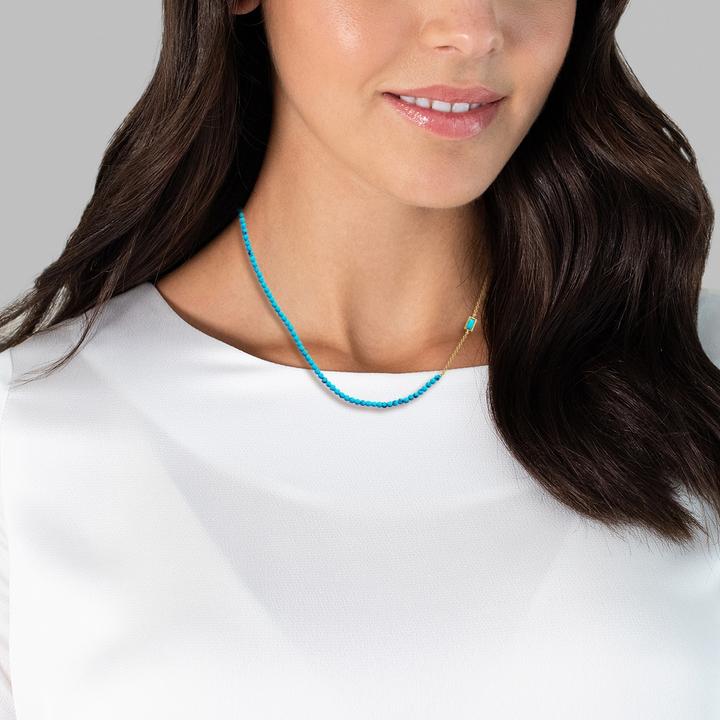 Image du produit Glanzstücke München Femmes argent sterling turquoise (rek.) or jaune 40,0 cm chaîne de base + 5,0 cm d'extension - 26933 (Argent Sterling, 40 - 45 cm)