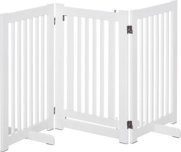Produktbild Swisshandel24 Absperrgitter Holz Freistehendes Schutzgitter für Hunde Verstellbares Hundegitter Treppengitter mit (1.50 cm)