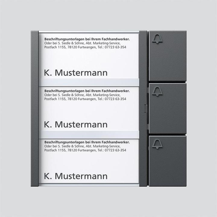 Immagine prodotto Siedle S. & Soehne modulo a pulsante TM 612-3 DG grigio scuro mica tripla