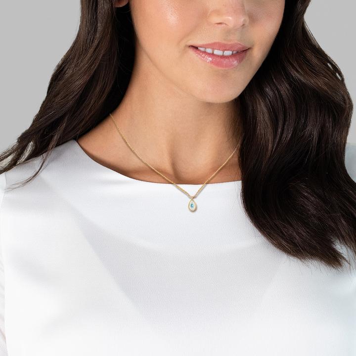 Actual product image Glanzstücke München Ladies Sterling Silver Opal (synth.) mother-of-pearl yellow gold 40.0 cm base chain + 5.0 cm (Sterling Silver, 40 - 45 cm)