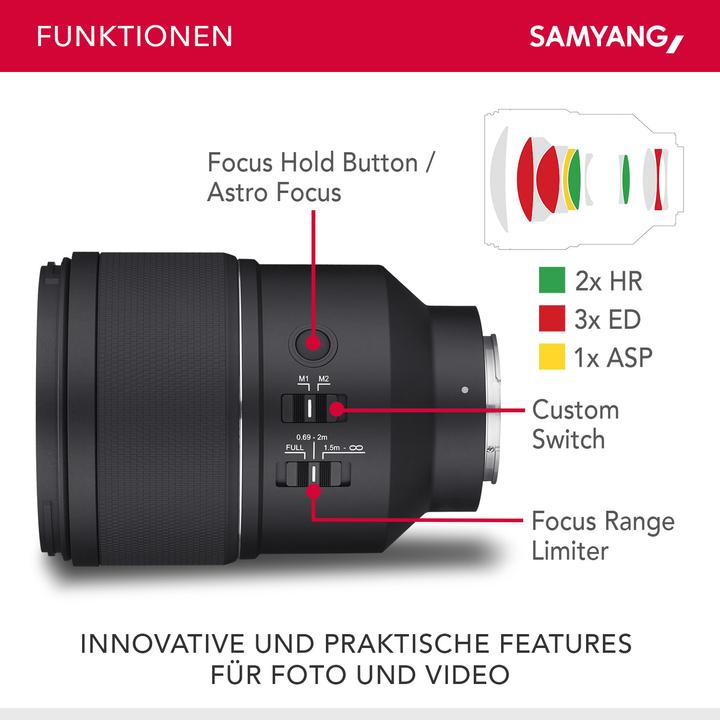 Image du produit Samyang AF 135mm f/1.8 Sony FE (Sony E, Plein format)