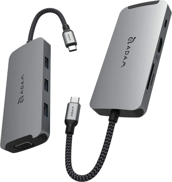 Actual product image Adam Elements CASA A08 Multi-Function Hub 8in1, grey (USB-B, 8 Ports)