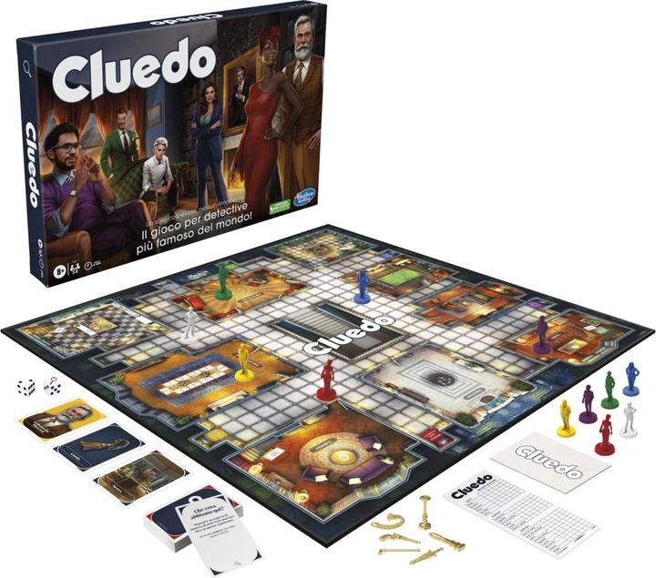 Actual product image Hasbro Gaming Cluedo board game, redesigned Cluedo for 2-6 players, detective game, family game for children and (Italian)