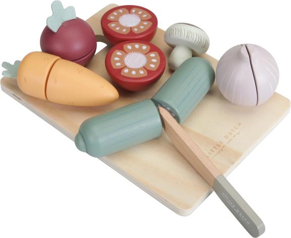 Actual product image Little Dutch Wooden vegetable cutting part