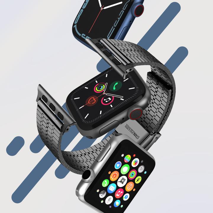 Actual product image Avizar Replacement wristband (Stainless steel, Apple Watch Series 7, Apple Watch Series 6, Apple Watch Series 8)
