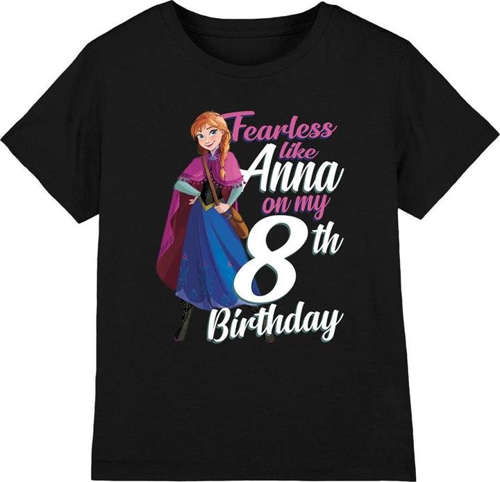 Actual product image Disney Frozen Childrens/Kids Fearless Like Anna 8th Birthday T-Shirt (104)