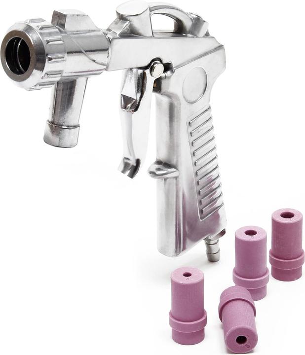 Produktbild Wiltec Sandstrahlpistole Druckluft 2-8 bar Sandstrahlgerät Alu Düsen Sandstrahler