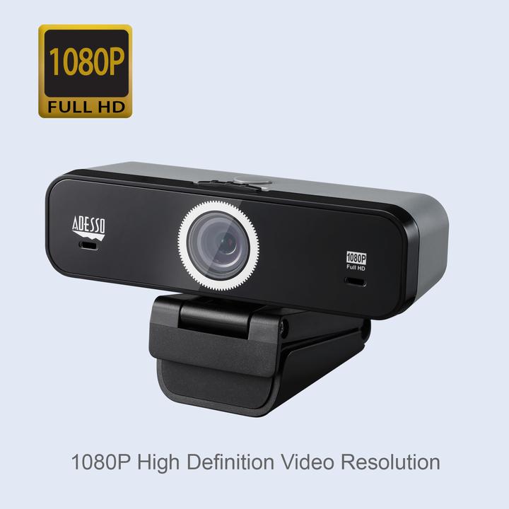 Image du produit Adesso Webcam HD 1080p Avec Construction En Fov Ajustable Audio/Vidéo Priva (2 Mpx)