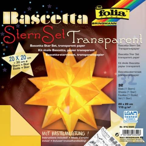 Folia Folding leaf Bascetta star, yellow-transparent (32 x)