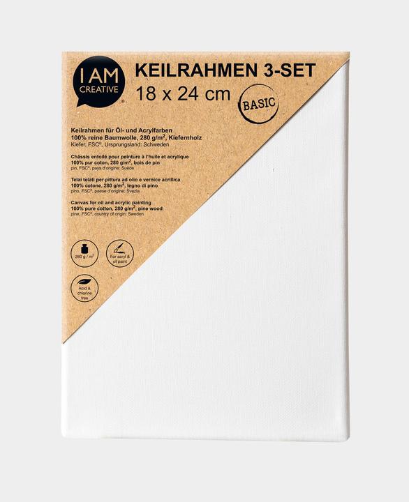 Produktbild I Am Creative Keilrahmen 3-Set BASIC (18 x 24 cm)