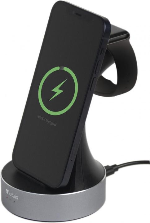 Actual product image Verbatim 2 in 1 Qi Wireless+Apple Watch Charger (20 W)