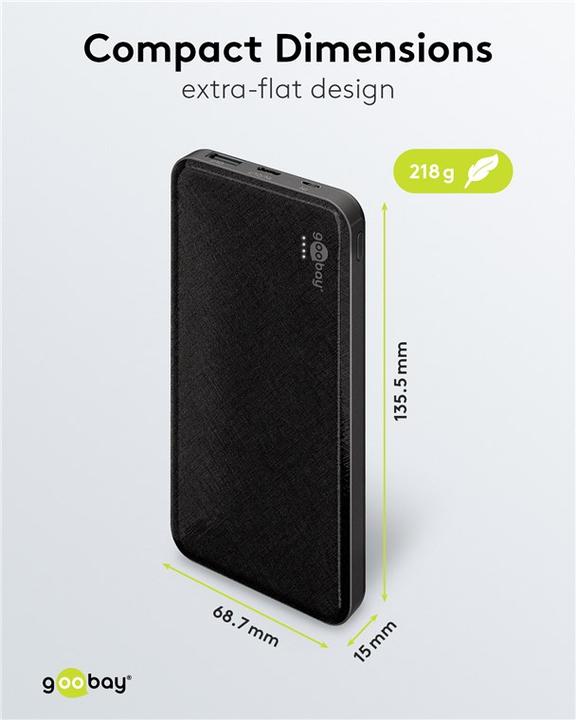 Produktbild Goobay Powerbank Slimline 10.000 mAh (10000 mAh, 37 Wh)