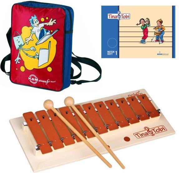 Actual product image Tina and Tobi Glockenspiel with music booklet and bag