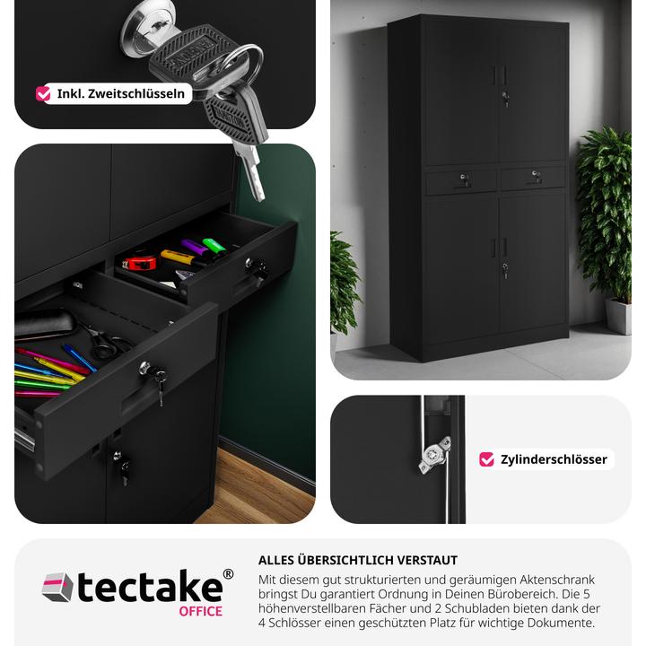 Immagine prodotto tectake Armadio per archiviazione (80 x 40 x 180 cm)