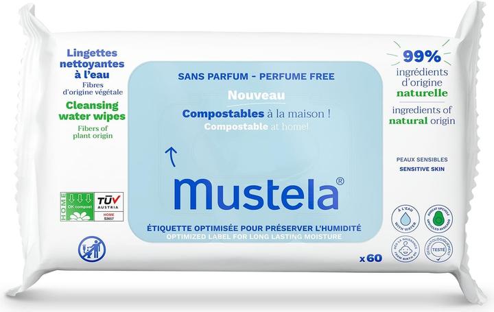 Immagine prodotto Mustela Salviette biodegradabili compostabili per la casa (60 Pezzo/i)