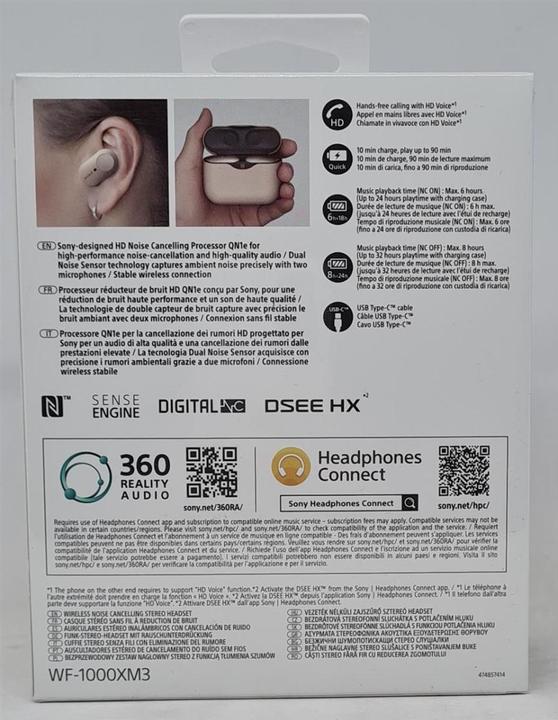 Image du produit Sony WF-1000XM3 (ANC, 6 h, Sans fil)