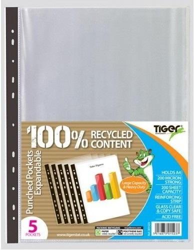 Immagine prodotto Tiger Tasche trasparenti perforate A4 5 pezzi (A4, 5 x)