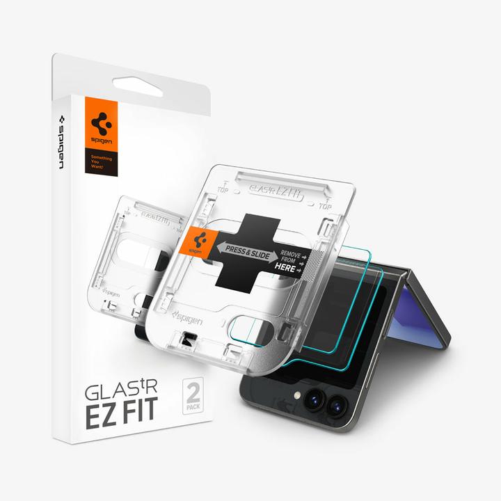 Image du produit Spigen EZ Fit Protecteur d'écran en verre trempé Clear Samsung Galaxy Z Flip 6 2-Pack (2 pièce(s), Samsung Galaxy Z Flip6)