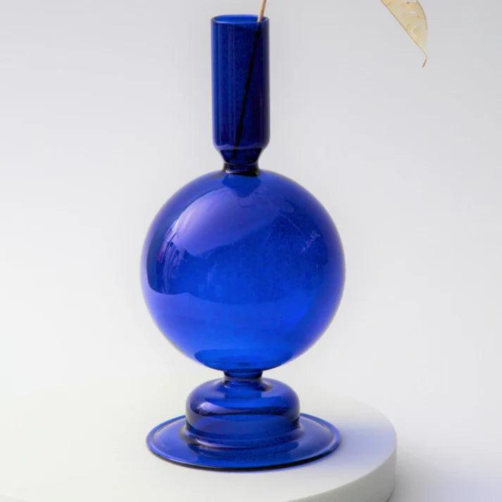Alopini Kreative und minimalistische Klarglas-Kerzenhalter, Glas lackiert Vase Kunsthandwerk Kerzenhalter