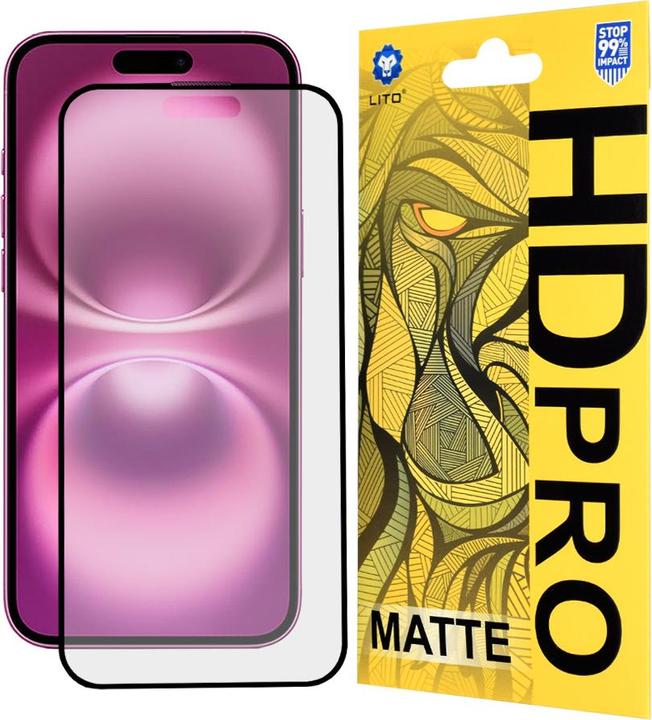 Actual product image Lito - HD Pro Matte - iPhone 16 Plus - Black (Apple iPhone 16 Plus)