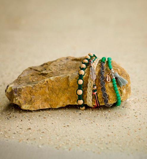 Actual product image Topp Boho jewellery set Hope & Dreams (green)