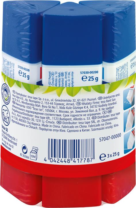 Actual product image tesa 3x ecoLogo glue stick, odourless glue stick for paper / cardboard