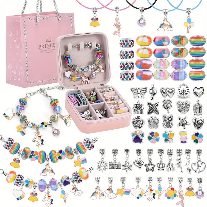 Produktbild Activity Board Charm Armband & Halskette Making Kit - Einhorn & Meerjungfrau