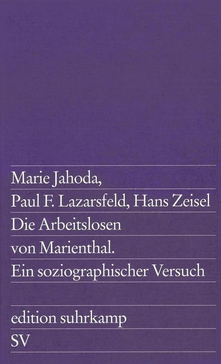 Actual product image Die Arbeitslosen von Marienthal (German, Marie Jahoda, 1975)