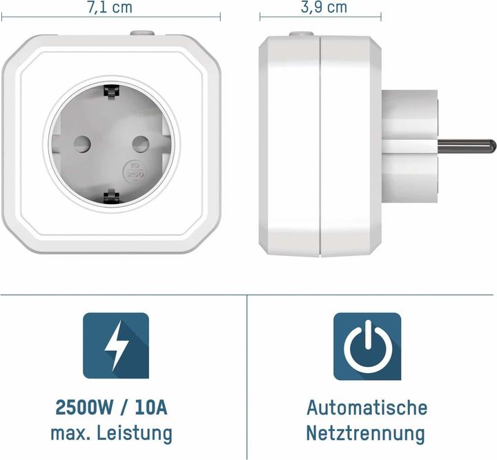 Produktbild Ansmann Steckdose Zero Watt AES1 wei zeitgesteuert, kein Strom im Standby