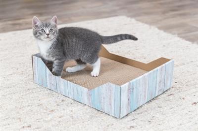 Image du produit Trixie Scratching bed, cardboard, catnip, 45×12×33 cm, turquoise (33 cm, Turquoise)