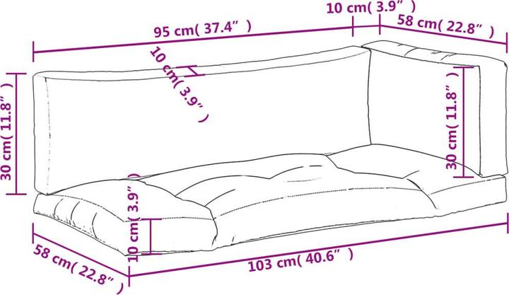 Actual product image VidaXL Pallet cushion 58X58X10 Cm Oxford fabric (58 x 58 x 10 cm)