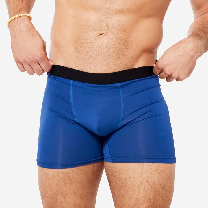 Actual product image Decathlon Functional pants boxer shorts men's breathable 3-pack - navy/blue/khaki (S, pack of 3)