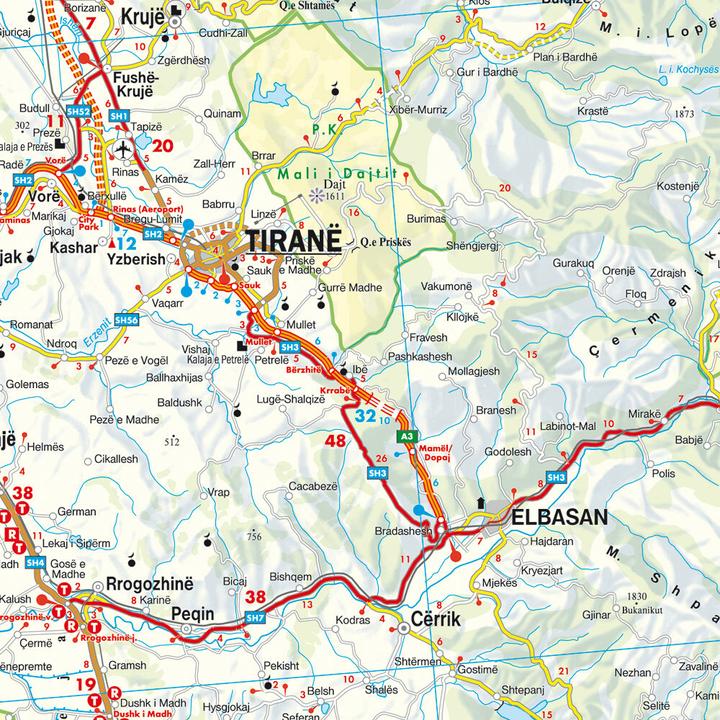 Immagine prodotto Albania, Carta stradale 1:400.000, freytag & berndt