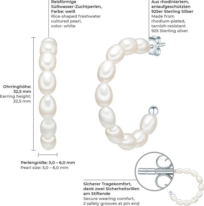 Actual product image Valero Pearls Ladies Sterling Silver Freshwater Cultured Pearl silver - 3214 (Sterling Silver)