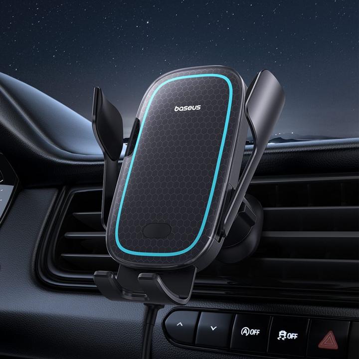 Actual product image Baseus Wireless Charging Car Mount MilkyWay Pro 15W (black)