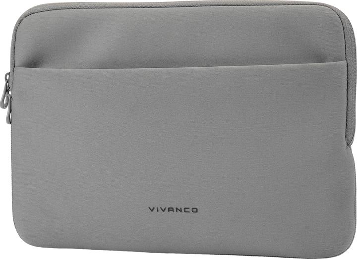 Actual product image Vivanco NEO PRO Notebook Sleeve for 13-14" devices, incl. front compartment, grey, neoprene (14")