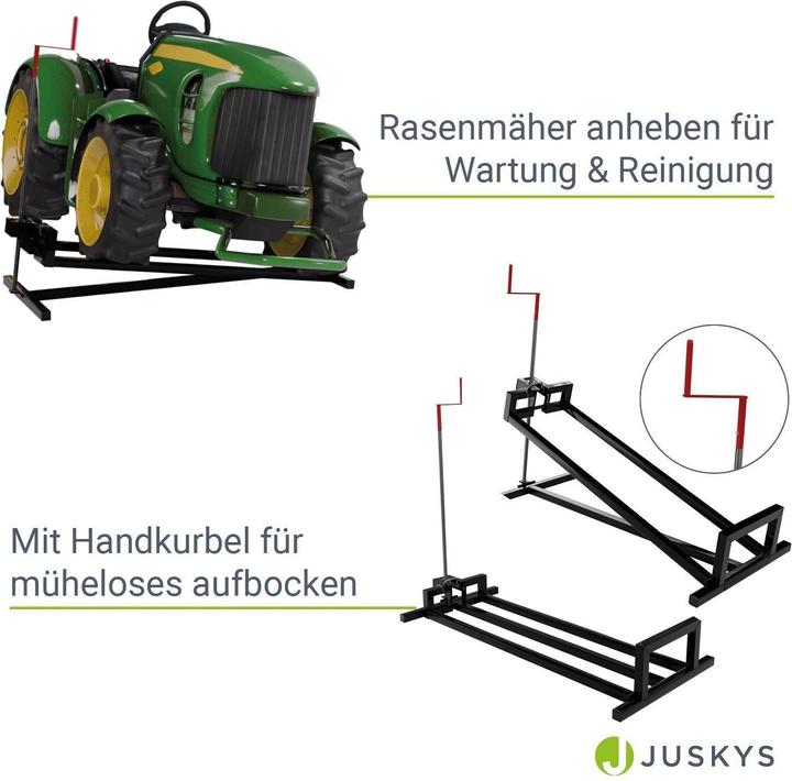 Actual product image Juskys Lawn tractor jack with gloves (Lawn tractor, Tractor accessories)