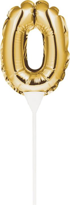 Image du produit Creative Party Mini Ballon Cake Topper Nombre 0 Or (1 x)